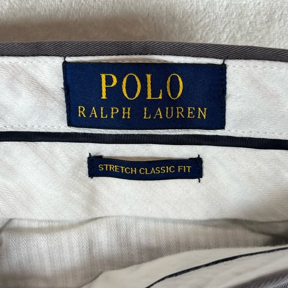 Polo Ralph Lauren 35W All Over Polo Print Gray Flat Front Shorts - Picture 3 of 9